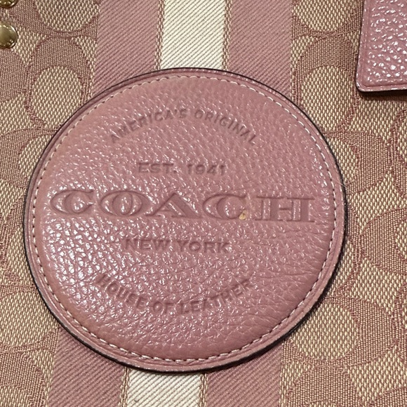 Coach Pink Signature Canvas Tote - Picture 5 of 5